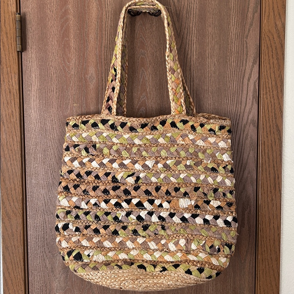 Woven Jute Large Tote—14”x17”x10”—for Beach or Work—Very Soft